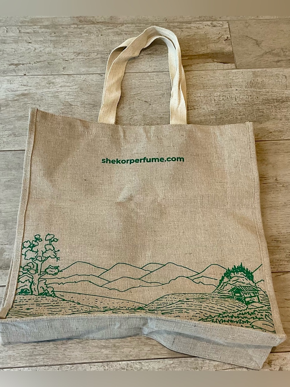 Oversized Beach Tote Bag in Natural Burlap